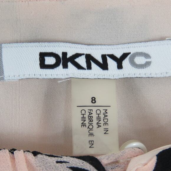 DKNYC Pink Fern Pattern Floral Formal Dress High Neck Midi Pencil Dress Size 8 - Picture 6 of 8